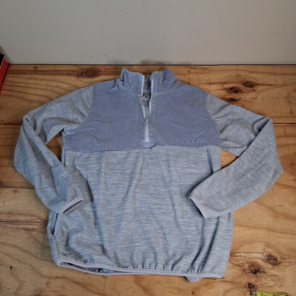 Simply Southern Women's Sz S Quarter Zip Sweatshirt With Pockets Blue Gray